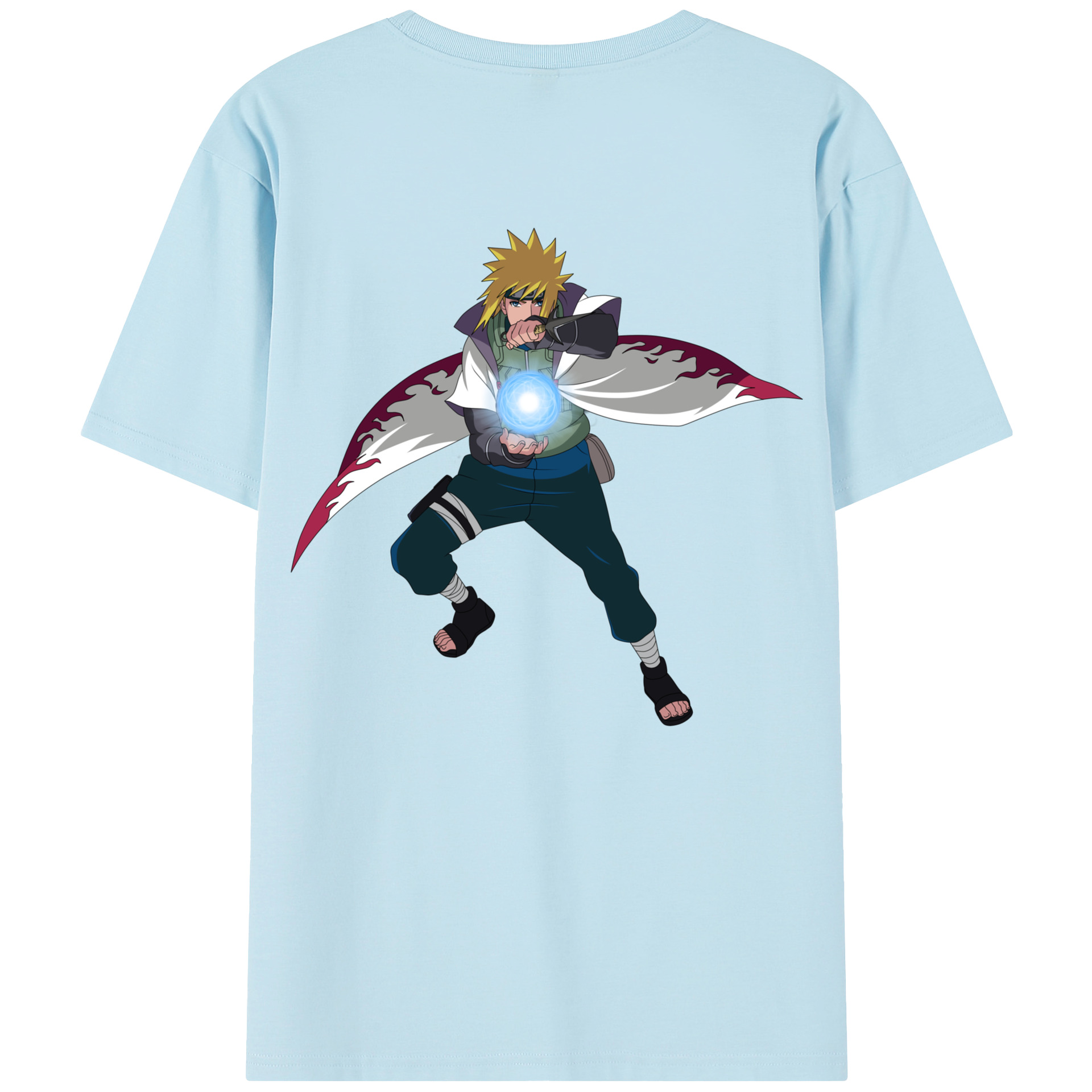 （画像用） NARUTO -ナルト- 波風 ミナト Namikaze Minato 綿100％半袖Tシャツ（背面プリント）